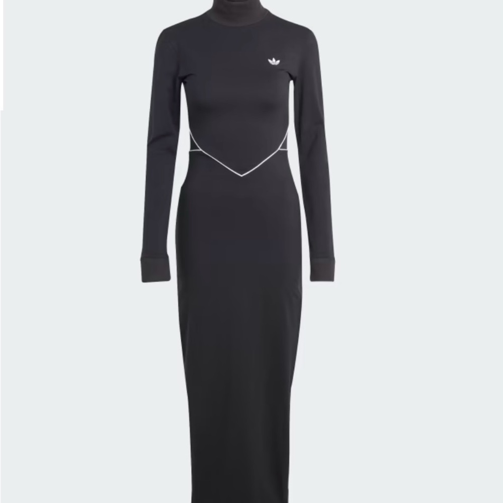 NWT sz S Adidas Black Smooth Mock Neck Sheath Dress